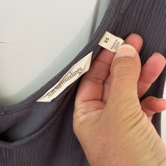 Soft Surroundings Charcoal Sleeveless Gauze Dress Size XS - Picture 2 of 10